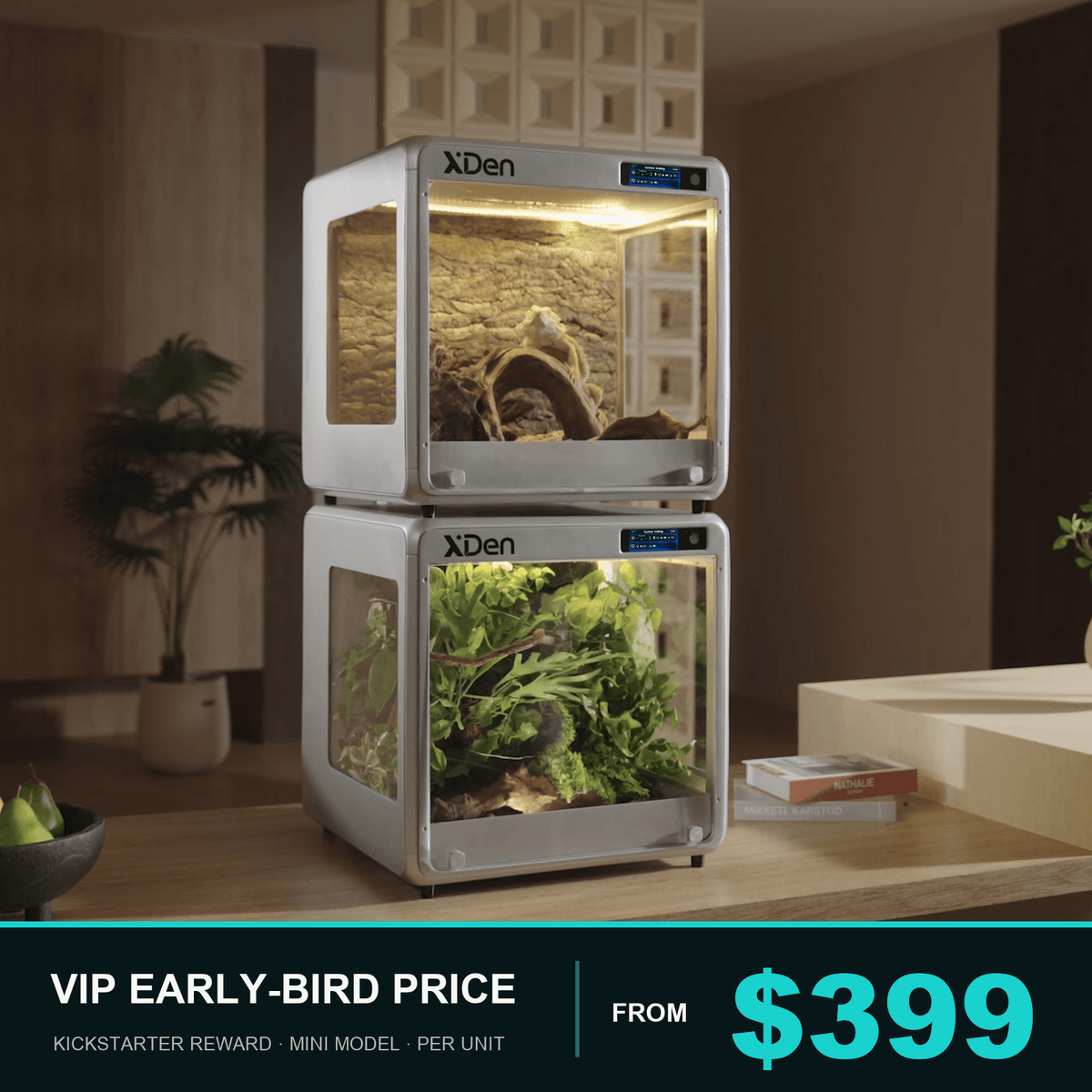 XDen intelligent reptile habitat in a planted setup